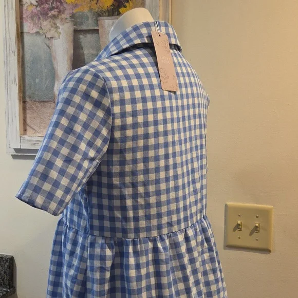 Emery Rose Gingham Button-Down Dress - Picture 6 of 12
